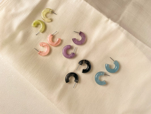 5 Pack Resin Hoop Earrings - Lili-Origin